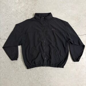 Greg Norman Shark Zip Up Black Golf Windbreaker Size XL